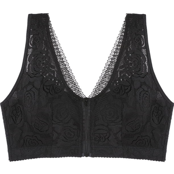 Ropa interior deportiva de yoga a prueba de golpes con cremallera frontal para mujer, chaleco cómodo para dormir para chica gordita, sujetador inalámbrico de talla grande