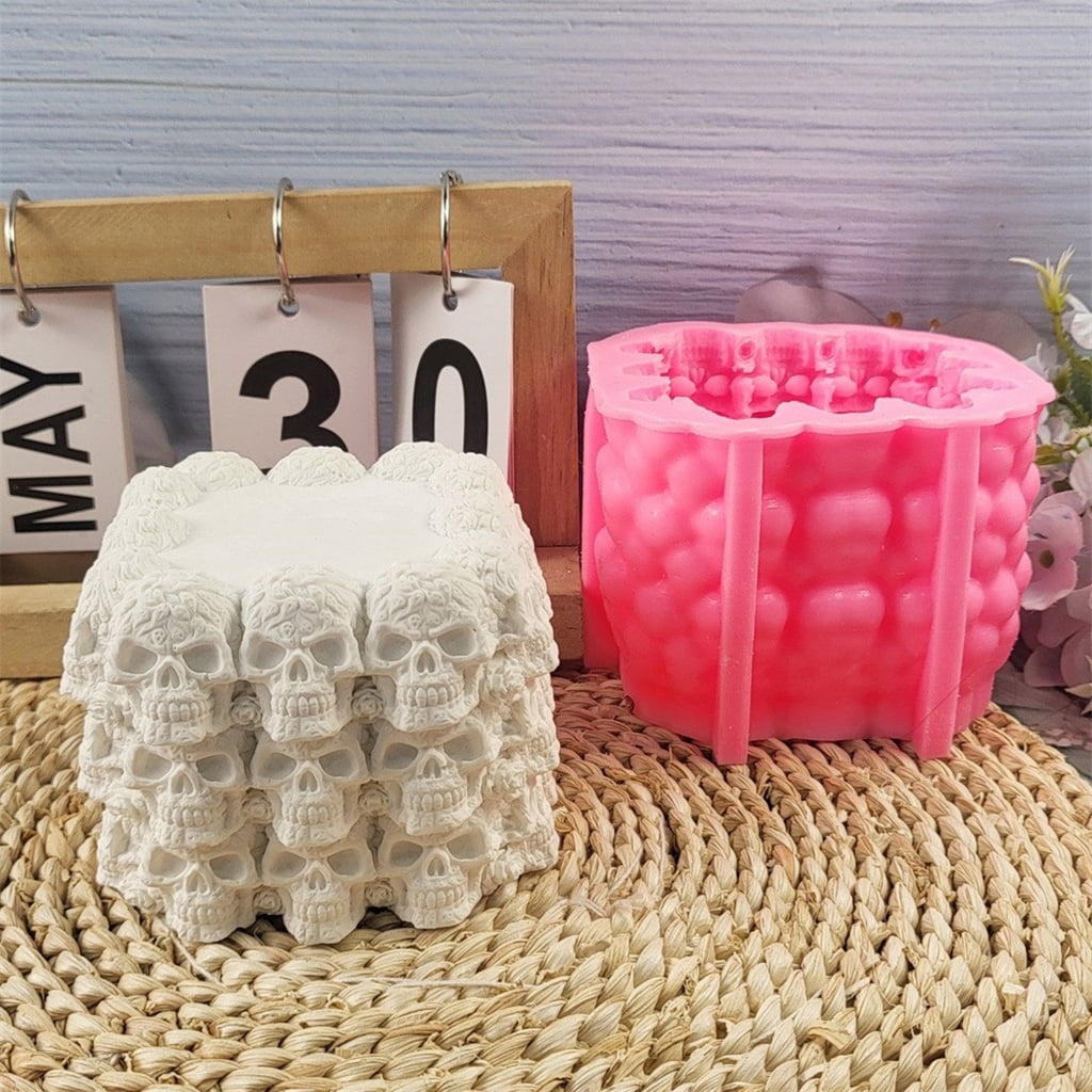 Halloween Skull Silicone Molds, Fondant Chocolate Silicone Molds for Chocolate Candy Halloween Party Decoration