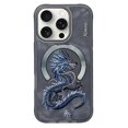 thumbnail image 1 of For iPhone 16 Pro Magnetic Case Embroidery PU Leather Back Cover - Leopard, 1 of 1