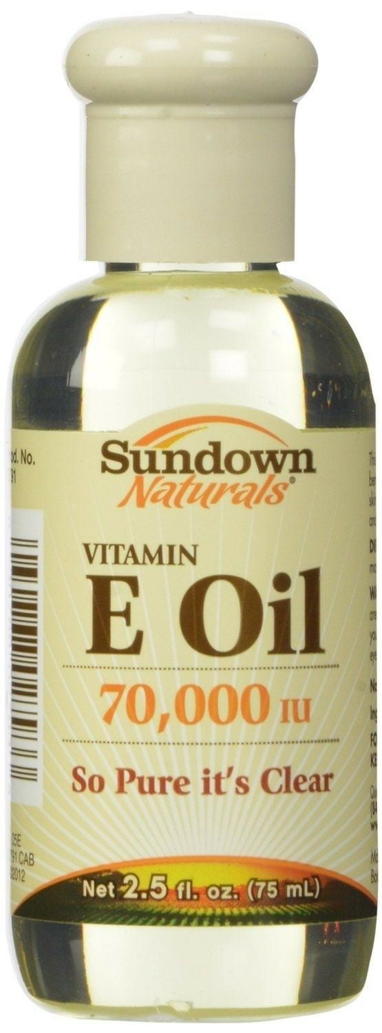 Sundown Naturals Pure Vitamin E Oil Moisturizes Dry Skin 70000 IU, 2.5