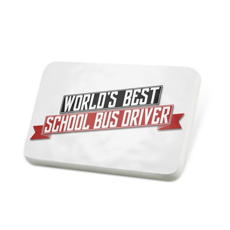 Porcelein Pin Worlds Best School Bus Driver Lapel Badge – (Best Gps For School Bus Drivers)
