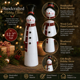 thumbnail image 3 of Christmas Snowman Figurine, Cute Snowman Wearing Red Hat & Scarf Designs, Mini Snowman Statue for Mantel, Shelf, Table, Desk and Indoor Home Christmas Decoration, White, 3 of 7