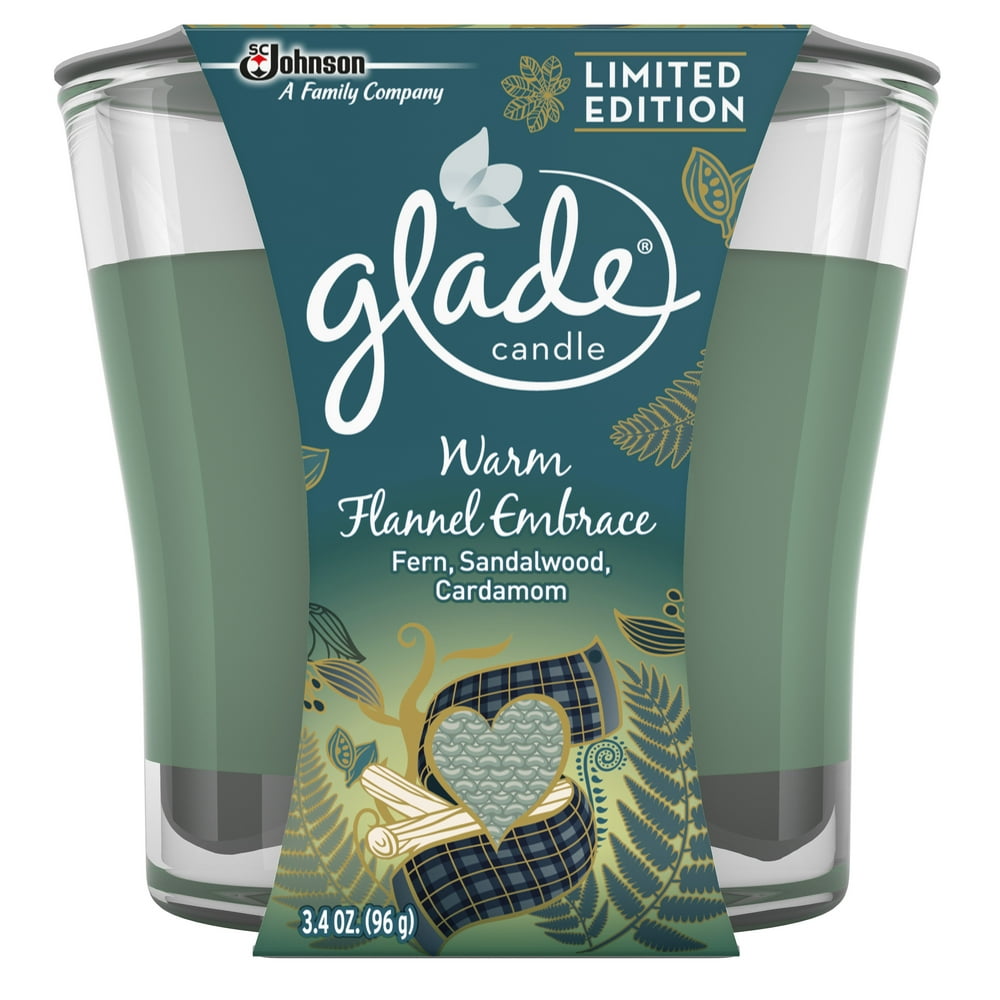 Glade Jar Candle Air Freshener, Warm Flannel Embrace, 3.4 oz