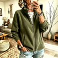 thumbnail image 2 of Sorvello Women's Lightweight Fleece Lined Jacket, Long Sleeve Casual Fall Outerwear With Pockets Army Green L, 2 of 7