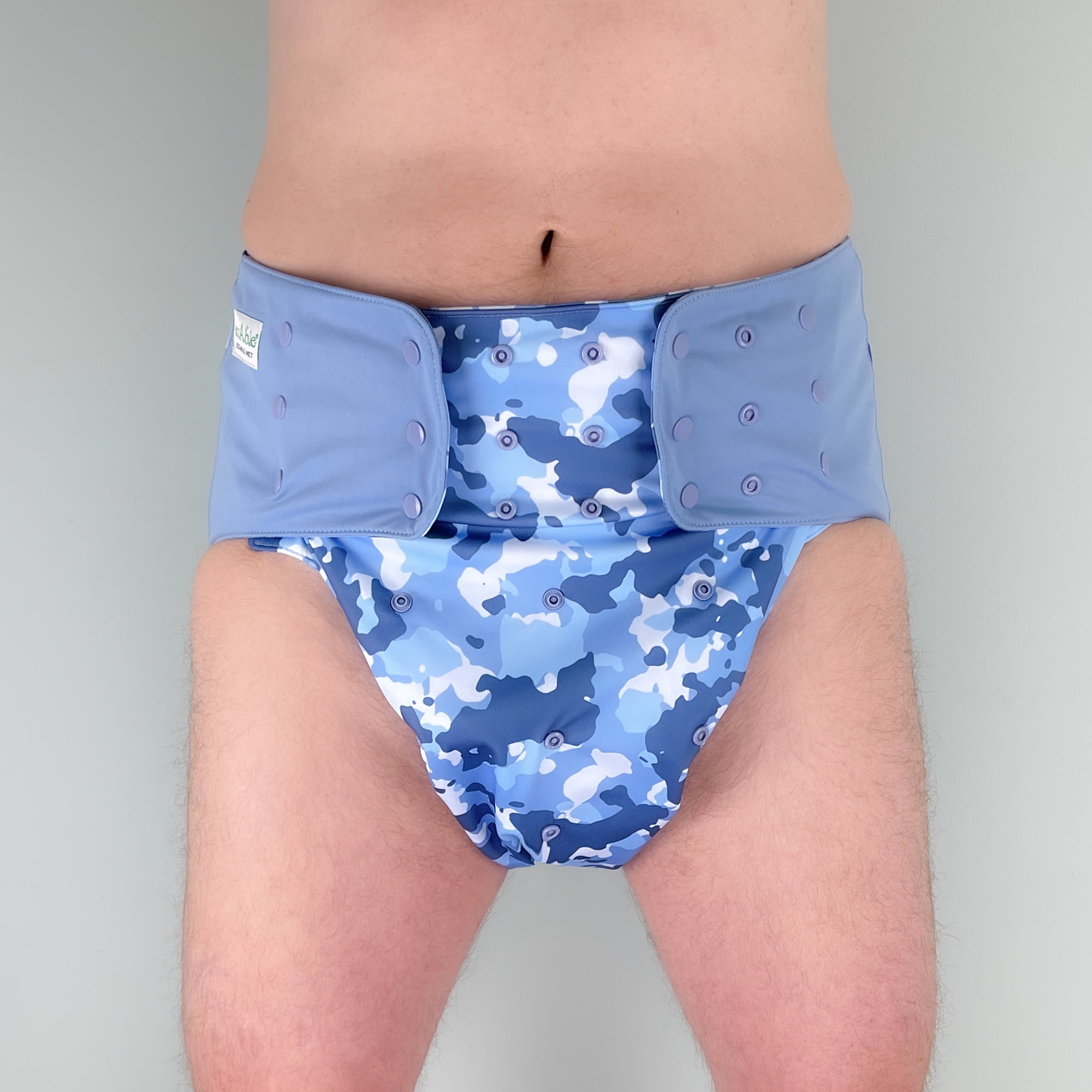 EcoAble Unisex Adult's Cloth Diaper Cover 2.0 - Reusable Incontinence Protective Briefs (Small, Abstract)