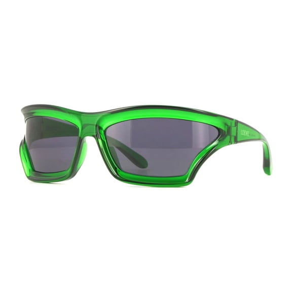 Loewe LW40143U 98A 70mm Rectangle Sunglasses Women's Transparent Dark Green