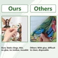 thumbnail image 4 of 118x39cm Large Forest Mushroom Fairy Window Clings Mushroom House Static Window Stickers Elf Flower Grass Butterflies Window Decals Double-Sided Window Film for Glass Sliding Door Decor, 4 of 9