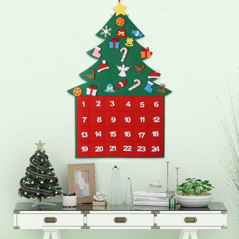 Christmas Tree Fabric Advent Calendar, 24 Days Countdown to Xmas DIY ...