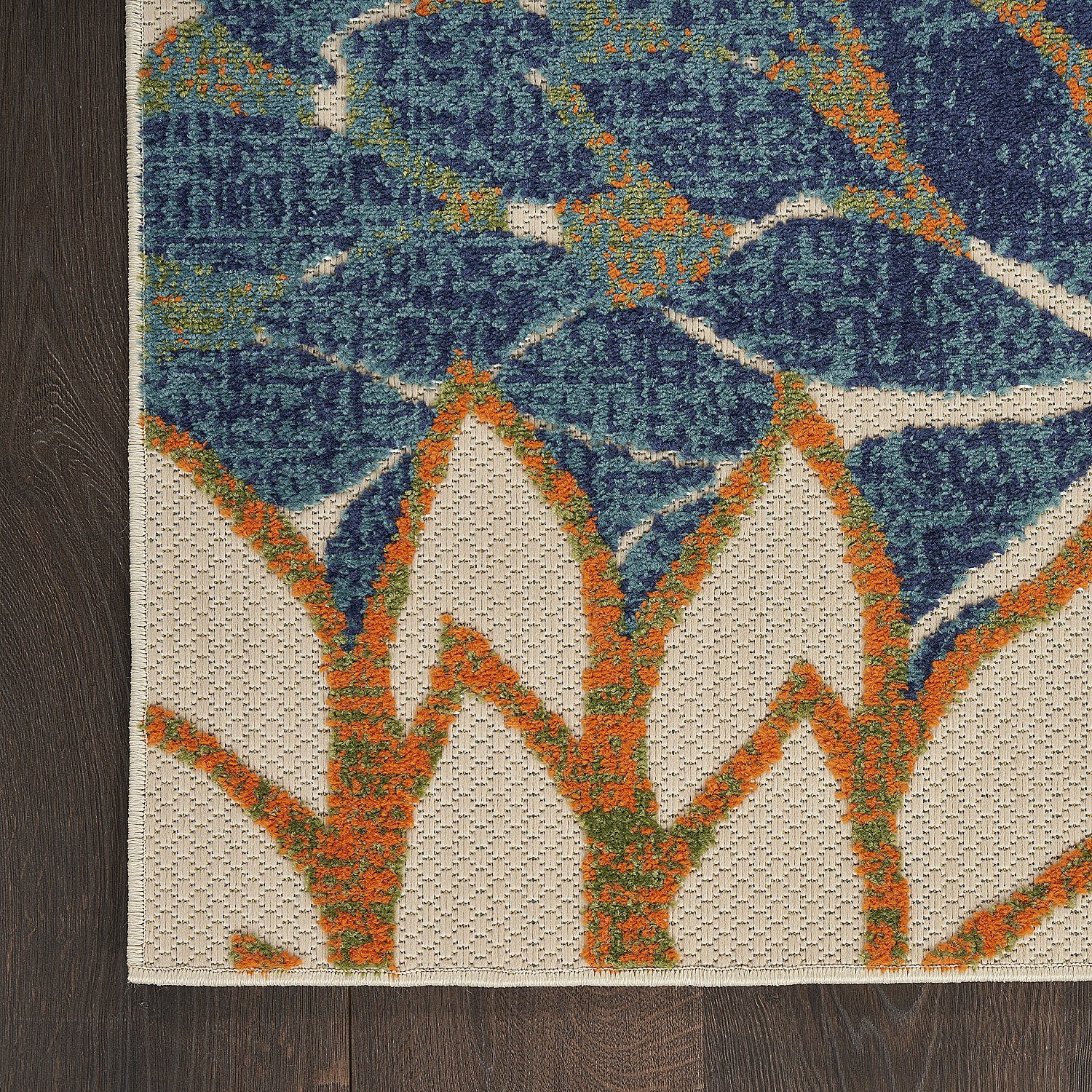 Nourison Aloha Indoor Outdoor Blue Green 3'6" x 5'6" Area Rug, Easy Cleaning, Non Shedding, Bed Room, Living Room, Dining Room, Kitchen (4x6)