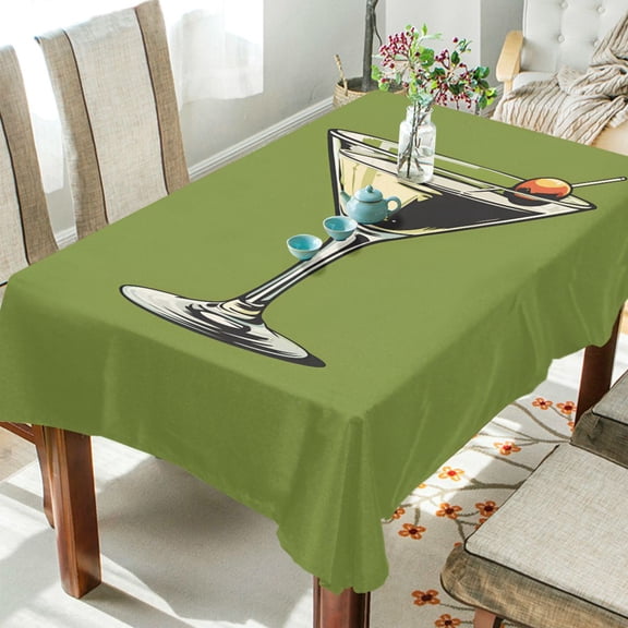 Yayeee Tablecloths 54" x 54" Rectangle Wrinkle Resistant Party Table Cover, Light Black Martini