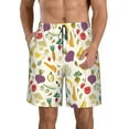 thumbnail image 1 of Wukai Vegetable Print Beach Trunks with Compression Liner Swimsuit Quick Dry Beach Sports Shorts with Pocket-Large, 1 of 6
