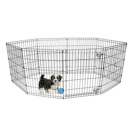 Vibrant Life, 8-Panel Pet Exercise Play Pen with Door, 24"H