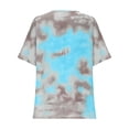 thumbnail image 4 of Women's V-Neck Retro Style Top Short Sleeve Tie Dye Print Summer Blouse Casual Comfortable Unique Pattern Tee for Women, 4 of 6
