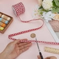 thumbnail image 3 of 20 Yards Heart Embroidered Jacquard Ribbon 3/8 inch Wide Red Heart Woven Ribbon Hearts Woven Fabric Trim with Plastic Empty Spool for Gift Wrapping Garment Sewing Accessories, 3 of 5