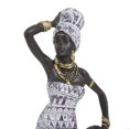 thumbnail image 6 of 3"W, 13"H Multi Colored Polystone Standing African Woman Sculpture with Intricate Details, by DecMode (2 Count), 6 of 10