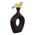 thumbnail image 6 of Oval Cutout Vase for Living Room Decor - Modern Ceramic Flower Vase for Home, Bedroom Vanity, Office, and Table Accents - Tall Textured Design for Shelf and Entryway Decor - 14", Brown, 6 of 11