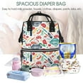 thumbnail image 4 of Yiaed Barbecue Print Multi-Function Travel Backpack Nappy Bags, Nursing Bag, Fashion Mummy, Roomy Waterproof for Baby Care, Stylish and Durable, 4 of 5