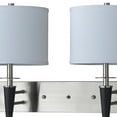 thumbnail image 3 of Benjara Metal Frame Dual Wall Lamps with Fabric Drum Shade, Silver and White, 3 of 3