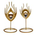 thumbnail image 4 of Nordic Golden Feather Candlestick Romantic Candle Rack Home Party Wedding Decor, 4 of 4