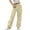 Beige, variant on qolati Cargo Pants Women High Waisted Straight Wide Leg Joggers Pants Y2k Baggy Elastic Waist Drawstring Streetwear Sweatpants with Pockets