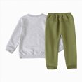 thumbnail image 4 of CAUYDY 6 9 12 18 24 Months Infant Boys Fall Winter Clothing 2T 3T 4T 5T Baby Long Sleeved Sweatshirt Elastic Pants 2PCS Casual Set Toddler Going Home Outfit Grey for Sizes 3-6 Months, 4 of 7