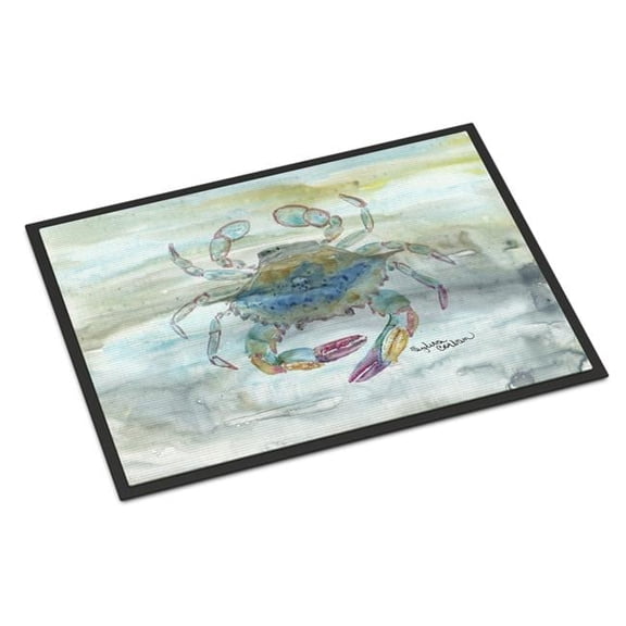 24 x 36 in. Female Blue Crab Watercolor Indoor or Outdoor Mat