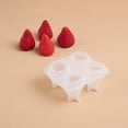 thumbnail image 5 of 1 Pc Strawberry Silicone Mold, Flexible Big Strawberry Silicone Fruit Mold, Reusable Scented Candle Making Mold for Baking, Dessert Molds, 3.27x3.66x1.77 Inch, White Large Four Chambers, 5 of 6