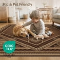 thumbnail image 4 of ODIKA 6'x9' Washable Area Rug Easy Care, Non-Shedding, Central Emblem Throw With Distressed Motifs And Geometric Accents for Queen Size Bedroom Under Bed Master Suite, 4 of 7