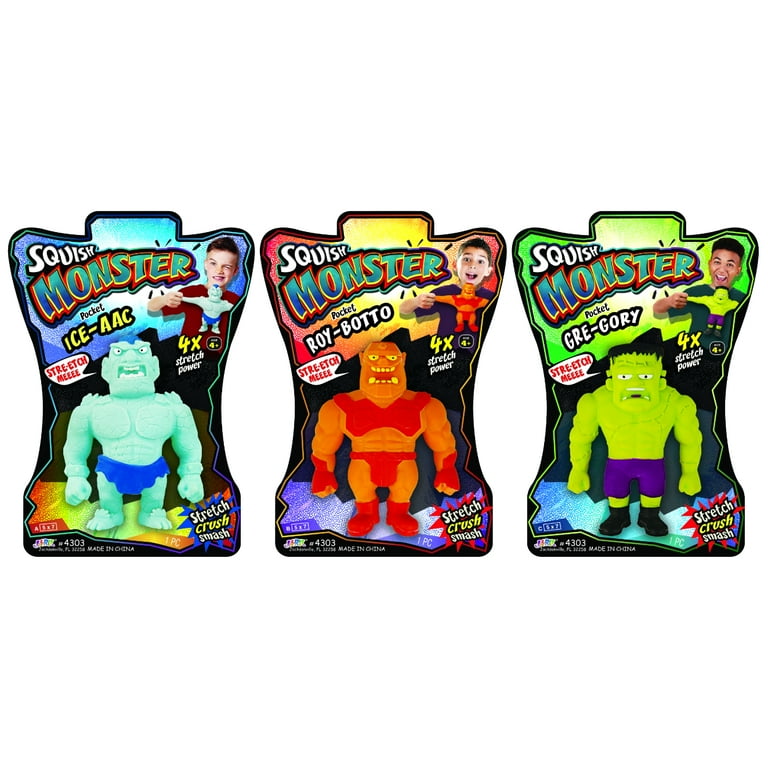 Ja-Ru Pocket Squish Monster - 4x stretch power, 3 styles available