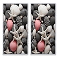thumbnail image 2 of Designart "Seashell on the Beach Grey and Pink" Coastal Beach Sand Framed Wall Art Set Of 2 - Grey Beach Gallery Wall Frame Set For Home Decor, 2 of 7