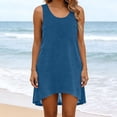 thumbnail image 5 of Womens Swimsuit Cover Up Summer Sleeveless Beach T-Shirt Dresses Swimwear Bathing Suit Coverup Tank Sundress, 5 of 6
