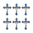 thumbnail image 7 of 10 pc Alloy Enamel Pendants Cross with Jesus for Religion Antique Silver 55x35mm, 7 of 7