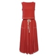 thumbnail image 5 of Women's Elegant Long Skirt for Formal Wear Matching Two Piece Outfit Set Red L, 5 of 5