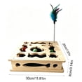 thumbnail image 3 of Solid Wood Cat Puzzle Toy Box Interactive Scratch Maze for Independent Play, Treat Training, and Indoor Enrichment, 3 of 6