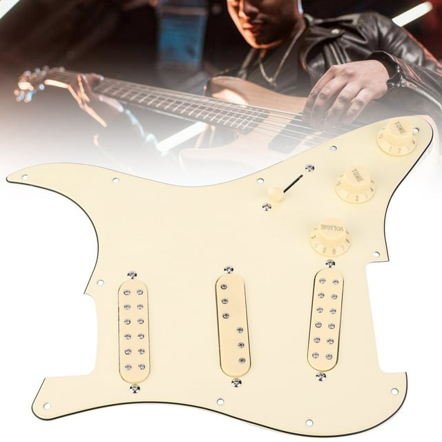 Golpeador de guitarra eléctrica, SSS29 Beige Plástico Partes de guitarra eléctrica Golpeador de guitarra Cargado Máxima confiabilidad