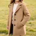 thumbnail image 2 of ITSAME Girls Notched Lapel Wool Blend Coat Single Breasted Mid Length Trench Outerwear with Pockets Size 10, 2 of 9