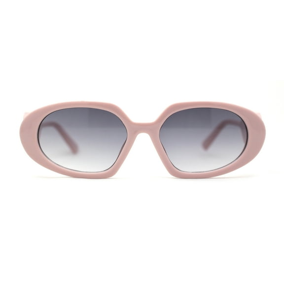 Minimal Mod Clout Trendy Plastic Fashion Sunglasses Pink Smoke