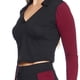 thumbnail image 4 of Conjunto Deportivo Mujer 2 Piezas Pantalón Leggins Bicolor Negro Vino Sudadera Manga Larga negro M INCÃGNITA 360074, 4 of 5