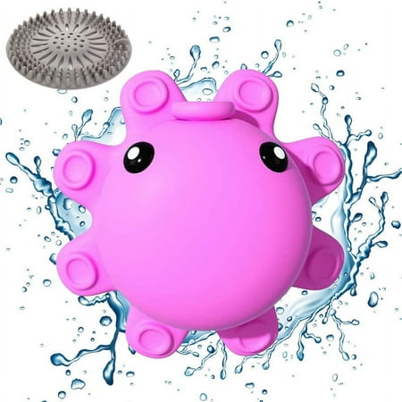 

Bathtub Overflow Drain Cover - Soak Bath Drain Plug with Suction Cup Soak Bath Accessory Deep Pink