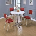 thumbnail image 5 of Retro Round Dining Table Glossy White and Chrome, 5 of 7