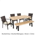 thumbnail image 6 of Noble House Horton 6 Piece Wood Top Patio Dining Set in Brushed Gray, 6 of 15