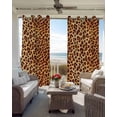 thumbnail image 4 of Blackout Curtains for Bedroom, Leopard Texture Print Room Darkening Window Drapes for Living Room, Orange Yellow Retro Farmhouse Thermal Insulated Grommet Curtains, 52x45 inch, 2 Panels, 4 of 9
