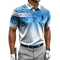thumbnail image 2 of Zysthvn Summer Mens Shirts Tall Golf Polo Casual Work T Shirts for Men Turn Down Collar Printed Short Sleeve Tops, 2 of 5