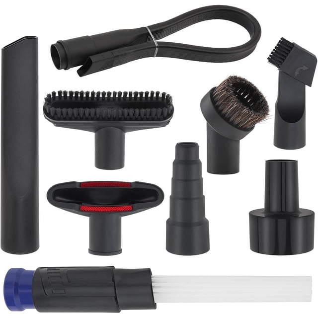 Vacuum Cleaner Attachment 9PC, Household Cleaning Vacuum Cleaner Set for Shop Vac Accessories, 2 1/2" to 1 1/4" Vacuum Hose Adapter, 1 1/4" Shop Vacuum Brushes for Vac Accessories 1/4 inch 1 3/8 inch