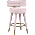 thumbnail image 1 of Meridian Furniture Fitzroy Pink Velvet Counter Stool (Set of 2), 1 of 6