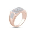 thumbnail image 4 of AFFY 14K Rose Gold Plated 925 Sterling Silver Round Cut Natural Diamond Square Frame Engagement Ring For Men's (0.5 Cttw, I2-I3 Clarity), Ring Size-9, 4 of 5