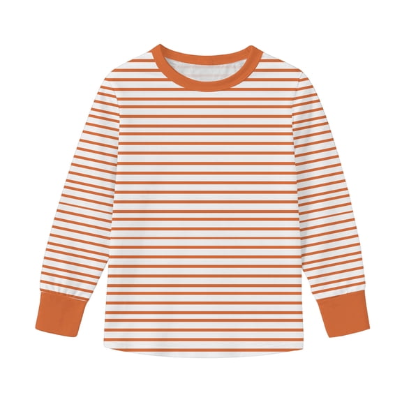 Maean Long Sleeve for Girls Striped Casual Shirts Fall Trendy Loose Soft Tshirt Boys Girls 5-16T