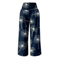thumbnail image 5 of Women Casual Fashion High Waist Elastic Waist Wide Leg Pants Printed Loose Wide Leg Trousers Womens Pants Suits Casual Harem Pants Women Womens Pants with Stretch Casual Pants for Women for Work, 5 of 5