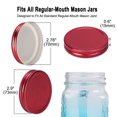 thumbnail image 5 of 24 Pcs Iron Mason Jar Lids Regular Mouth Mason Canning Jars Top Food Storage Red, 5 of 7