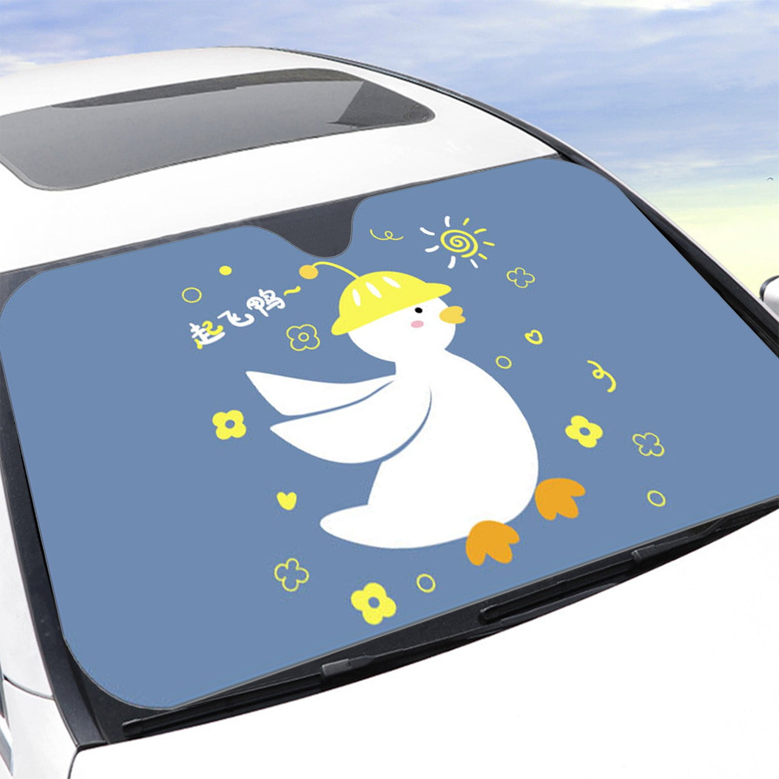 BAGEYOU Parasol Térmico Para Coche Con Diseño De Beagle | Protector Solar UV Reflejante 140x76cm Mantiene El Interior Fresco